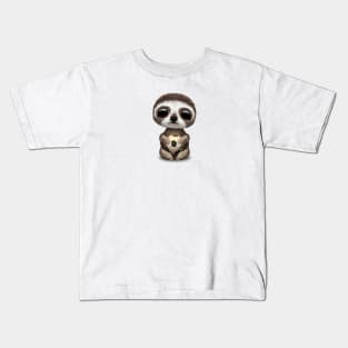 Cute Baby Sloth With Football Soccer Ball Kids T-Shirt